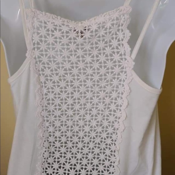 NEW Flowy White Laced Back Tank - Monteau - Picture 2 of 5